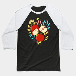 Apple Fruits Floral Baseball T-Shirt